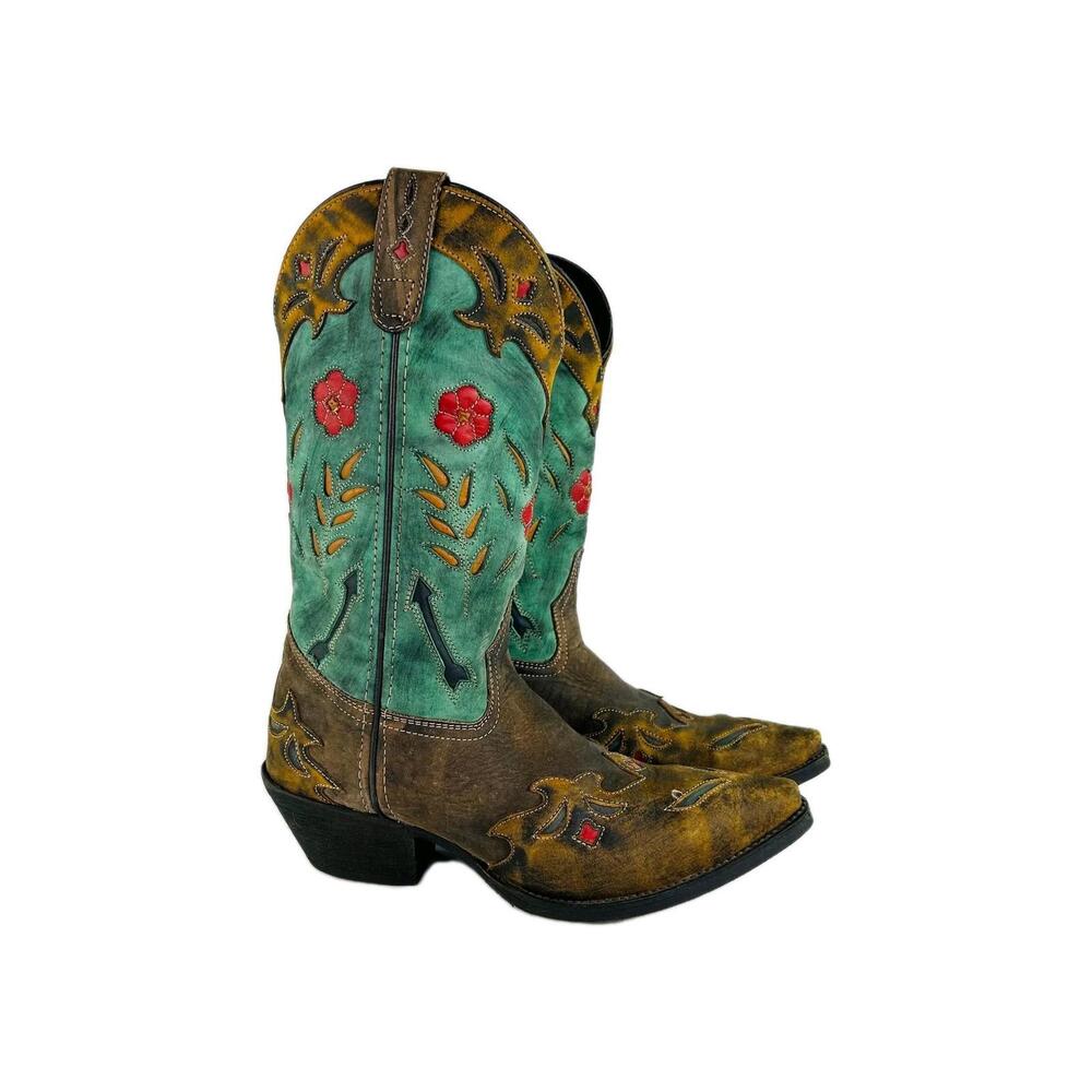 Laredo Green and Brown Ankle Boots with Red Accents
OPEN TO TRADE